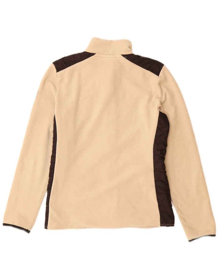 NAPAPIJRI Damen Fleecejacke UK 14 Large Beige Colourblock Polyester