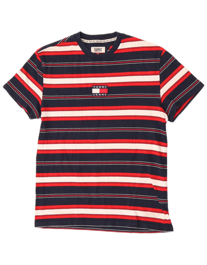 Tommy Hilfiger Herren Kurzarm-T-Shirt-Oberteil, mittelgroß, mehrfarbig gestreift
