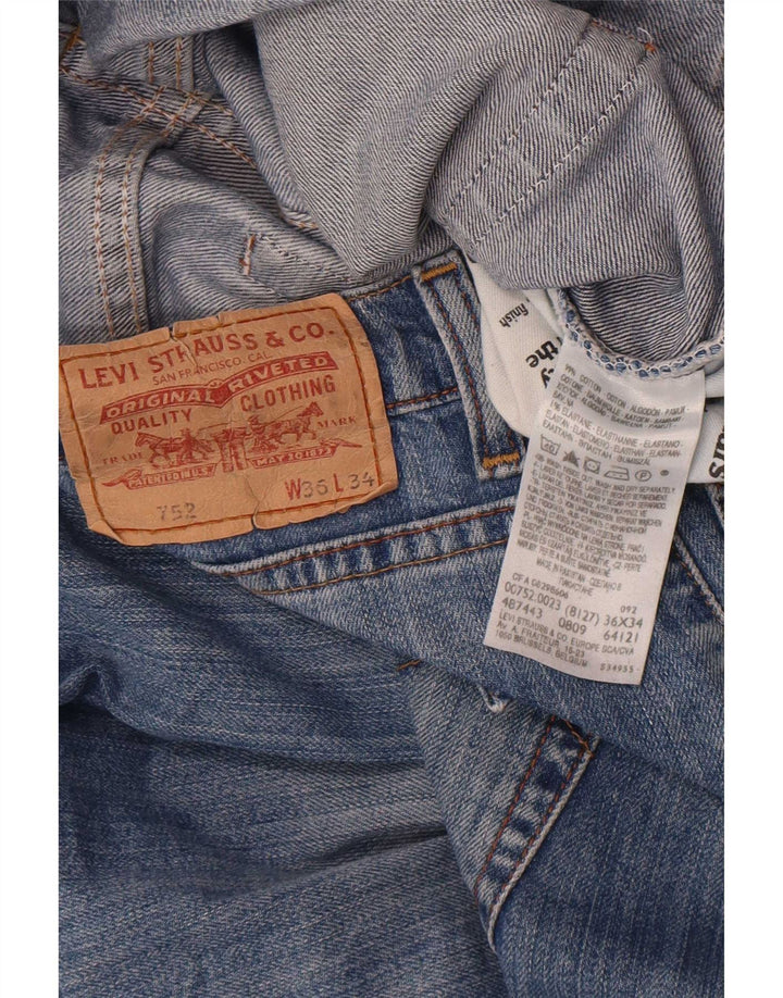 Levi's Herren 752 Straight Jeans W36 L31 Blaue Baumwolle
