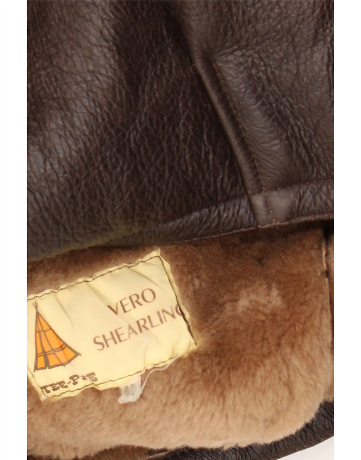 Vintage Damen Übergroße Jacke IT 40 Small Brown Colourblock