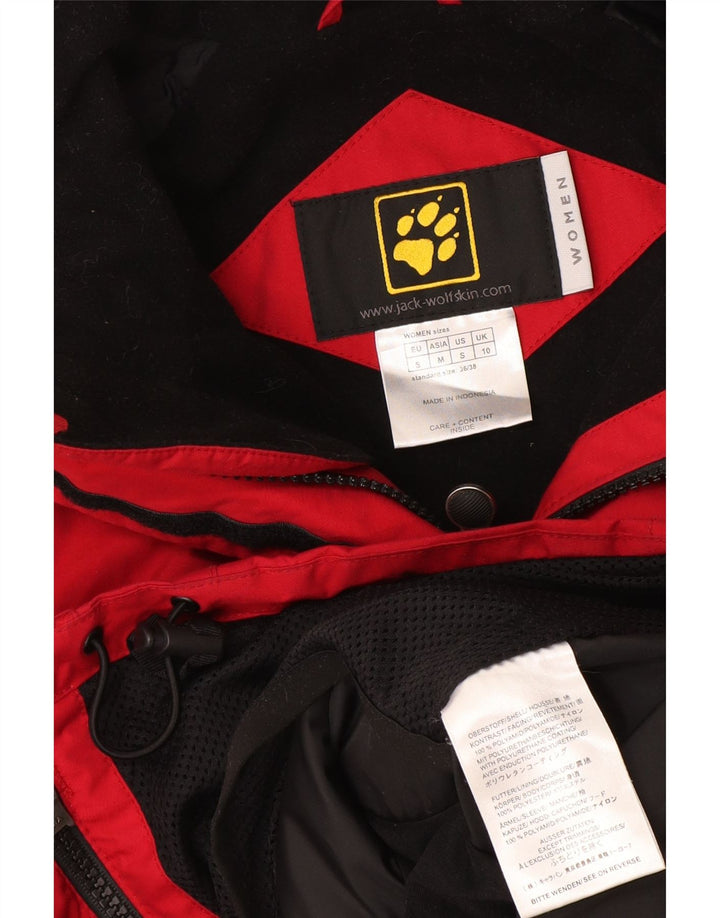 Jack Wolfskin Damen Windjacke UK 10 Small Red Colourblock