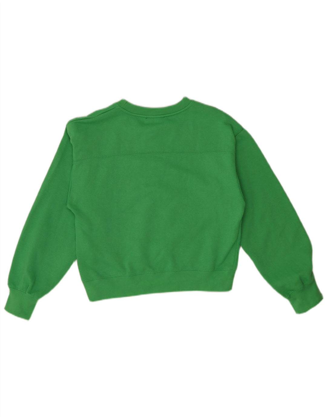 Zara Damen Crop Sweatshirt Pullover UK 10 Small Grün Polyester