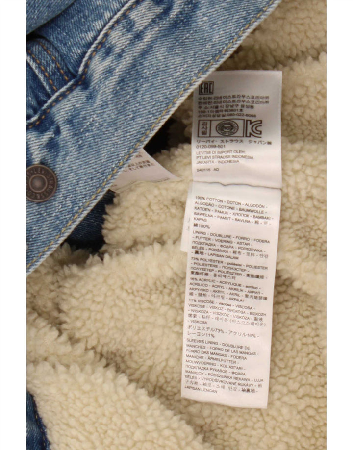 Levi's Herren Sherpa Jeansjacke UK 44 2XL Blaue Baumwolle