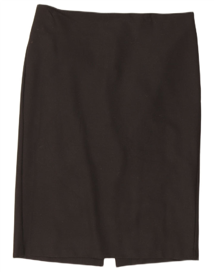 Benetton Damen Bleistiftrock IT 46 Large W32 Schwarz Polyester
