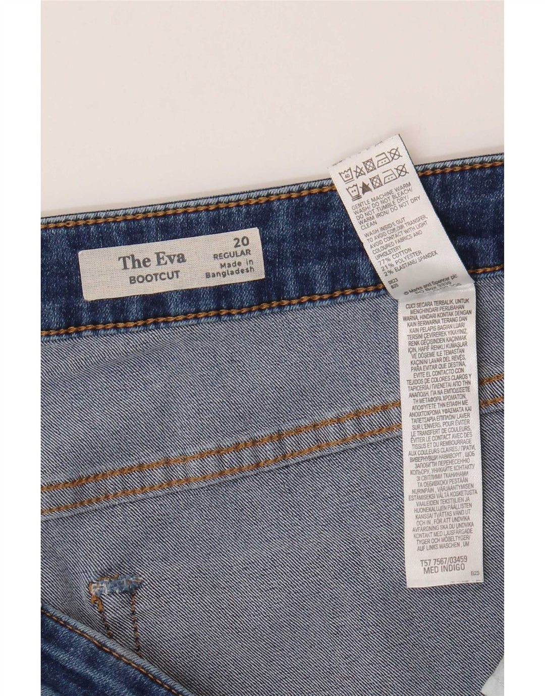 Marks & Spencer Damen Regular Bootcut Jeans UK 20 2XL W42 L31 Blaue Baumwolle