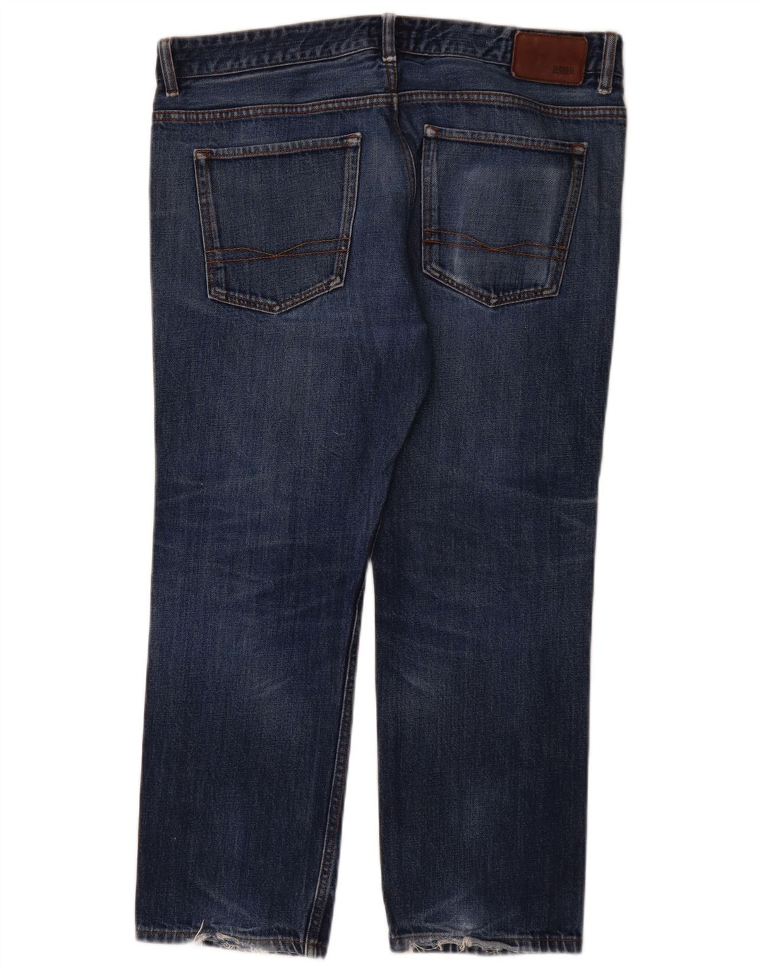Hugo Boss Herren Straight Jeans W36 L28 Blaue Baumwolle