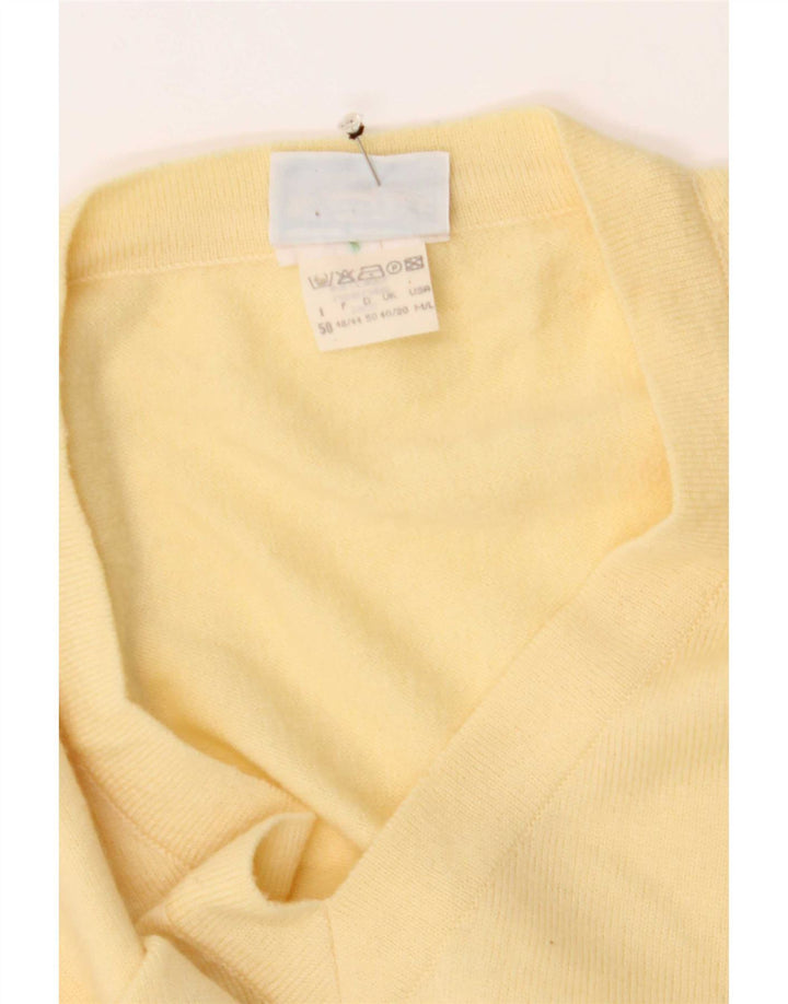 Ragno Herren-Pullover mit V-Ausschnitt, UK 40, mittelgelbe Wolle