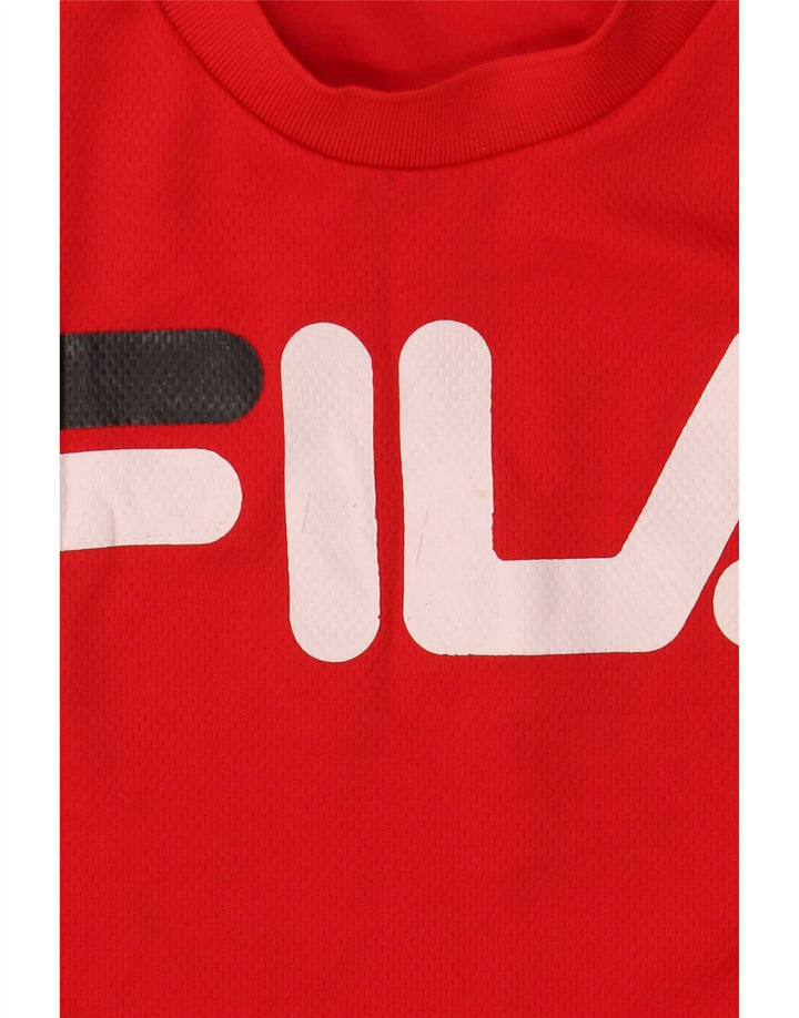 Fila Herren Grafik-Weste-Top, klein, rot, Farbblock-Polyester
