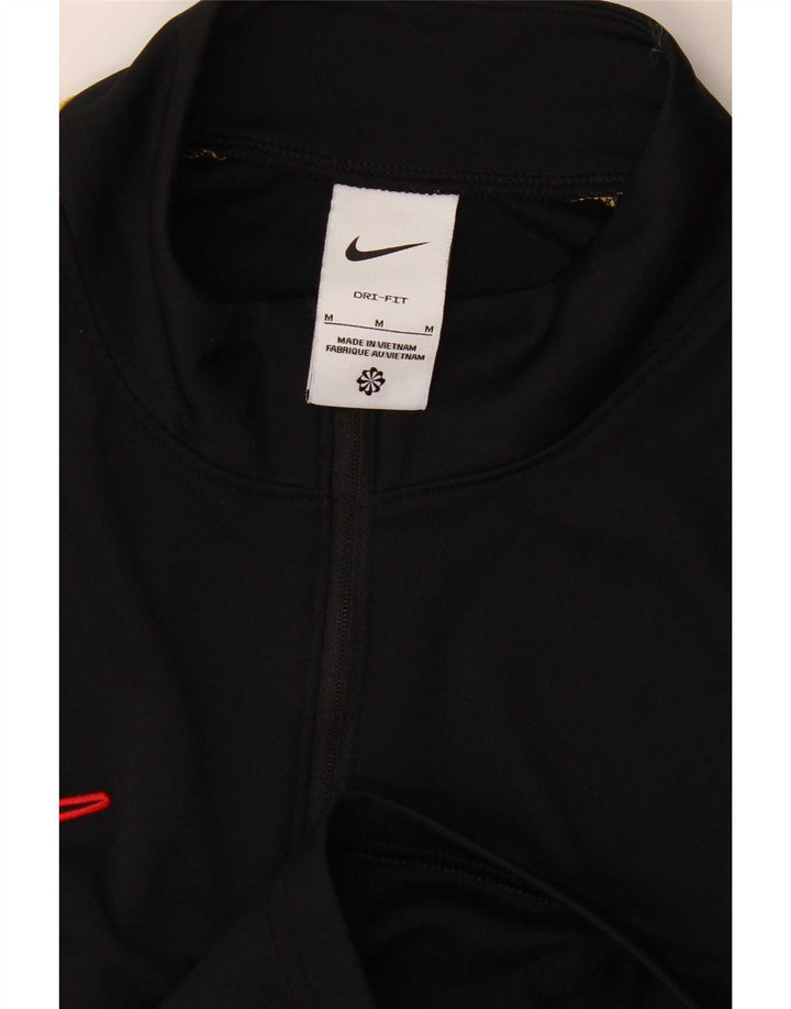 Nike Herren Dri Fit Pullover-Trainingsanzugoberteil mit Reißverschluss, Mittelschwarz, Farbblock