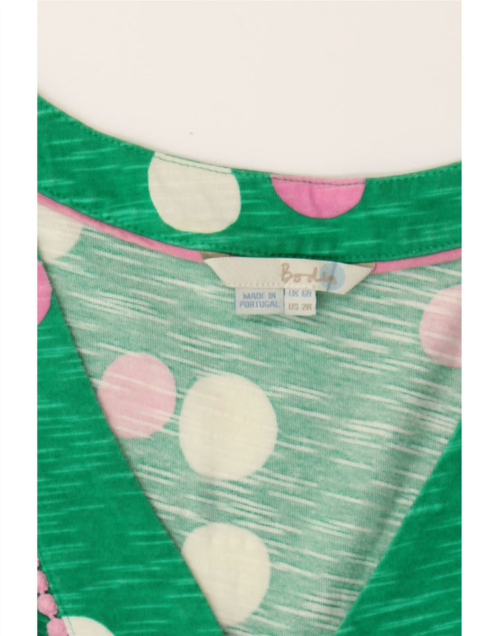 BODEN Womens Sleeveless Basic Dress UK 6 XS Green Spotted Vintage Boden and Second-Hand Boden from Messina Hembry 