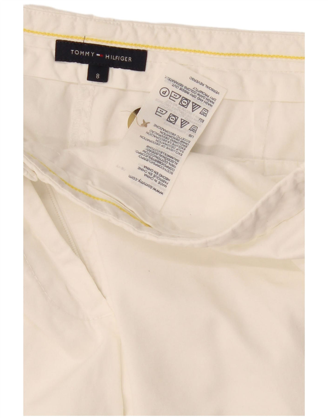 Tommy Hilfiger Damen Chino-Shorts US 8 Medium W32 Weiße Baumwolle