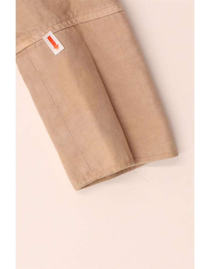 PINKO Damen-Blazerjacke mit 2 Knöpfen, Größe S, Beige, Baumwolle