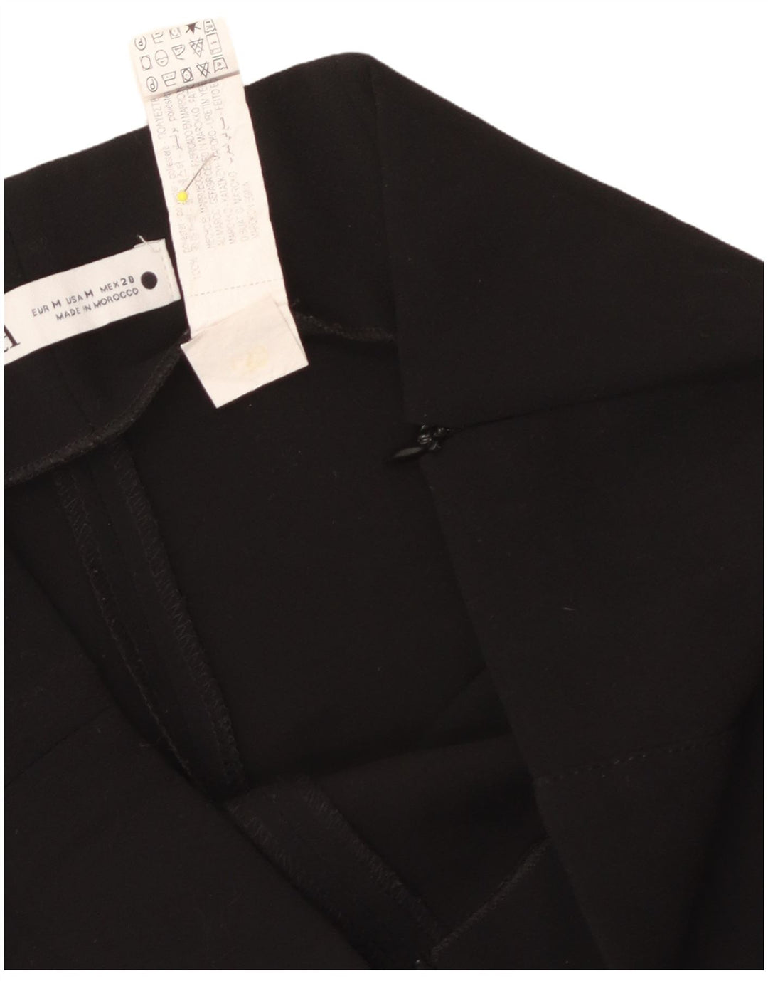 Zara Damen-Hose mit weitem Bein, kurz geschnitten, Größe M, W30, L24, Schwarz, Polyester
