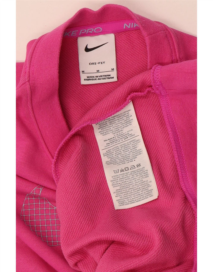 Nike Womens Graphic Oversized Sweatshirt Pullover UK 14 Mittelrosa Baumwolle