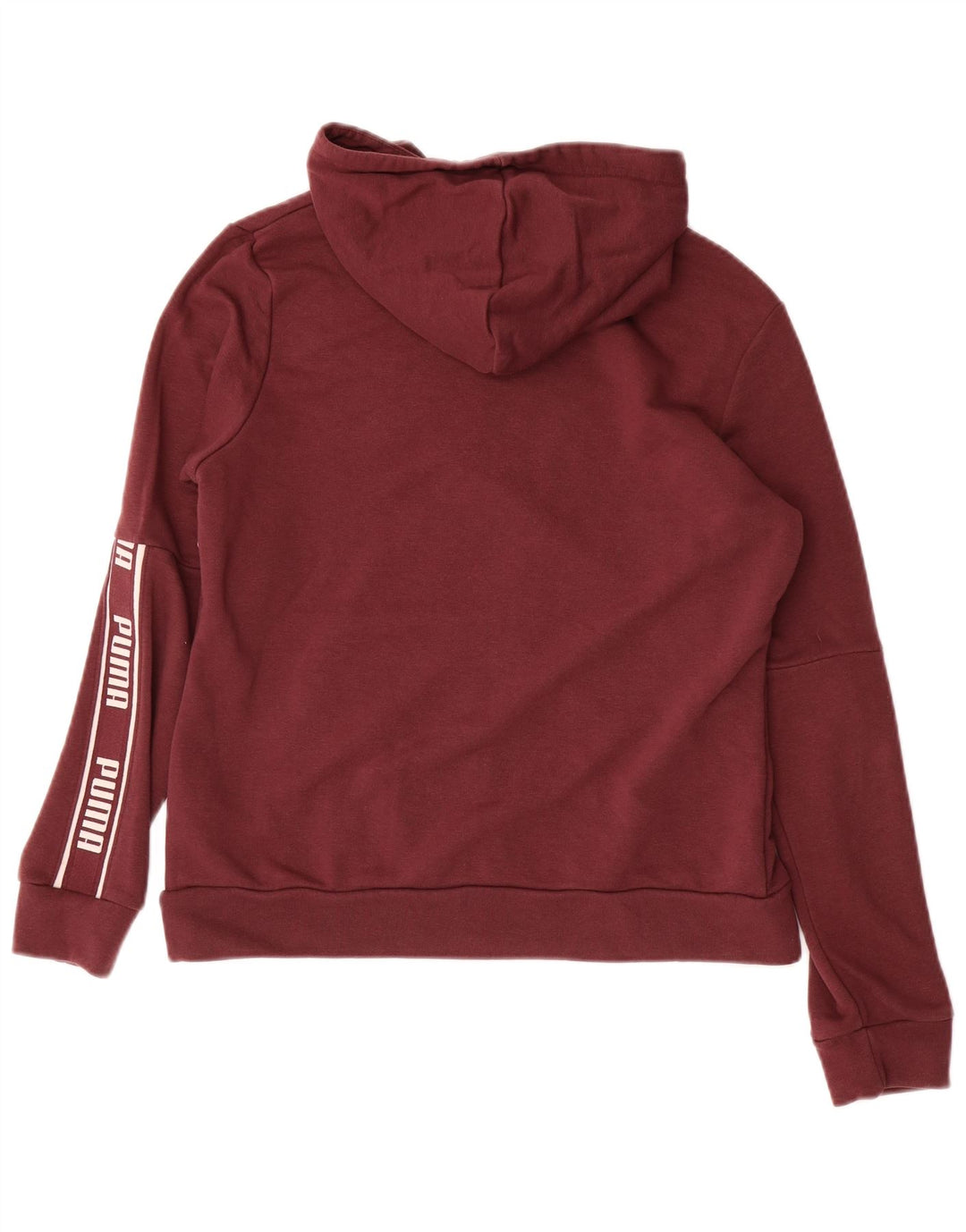 PUMA Damen Graphic Hoodie Pullover UK 14 Medium Burgund Baumwolle