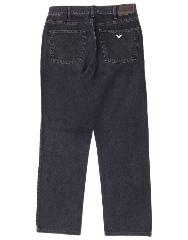 Armani Herren Straight Jeans W34 L31 Marineblaue Baumwolle