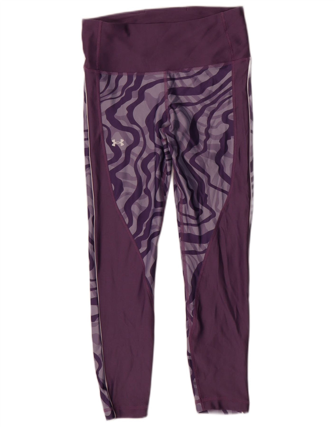 Under Armour Damen Heat Gear Leggings mit abstraktem Muster, UK 14, mittelviolett