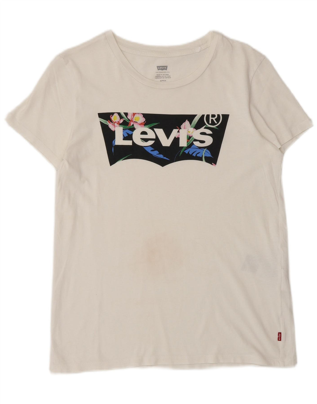 LEVI'S Herren-T-Shirt mit Grafik, Größe S, weiße Baumwolle