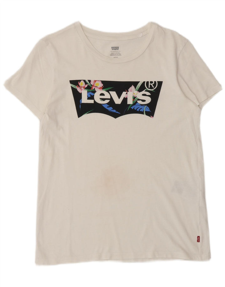 LEVI'S Herren-T-Shirt mit Grafik, Größe S, weiße Baumwolle