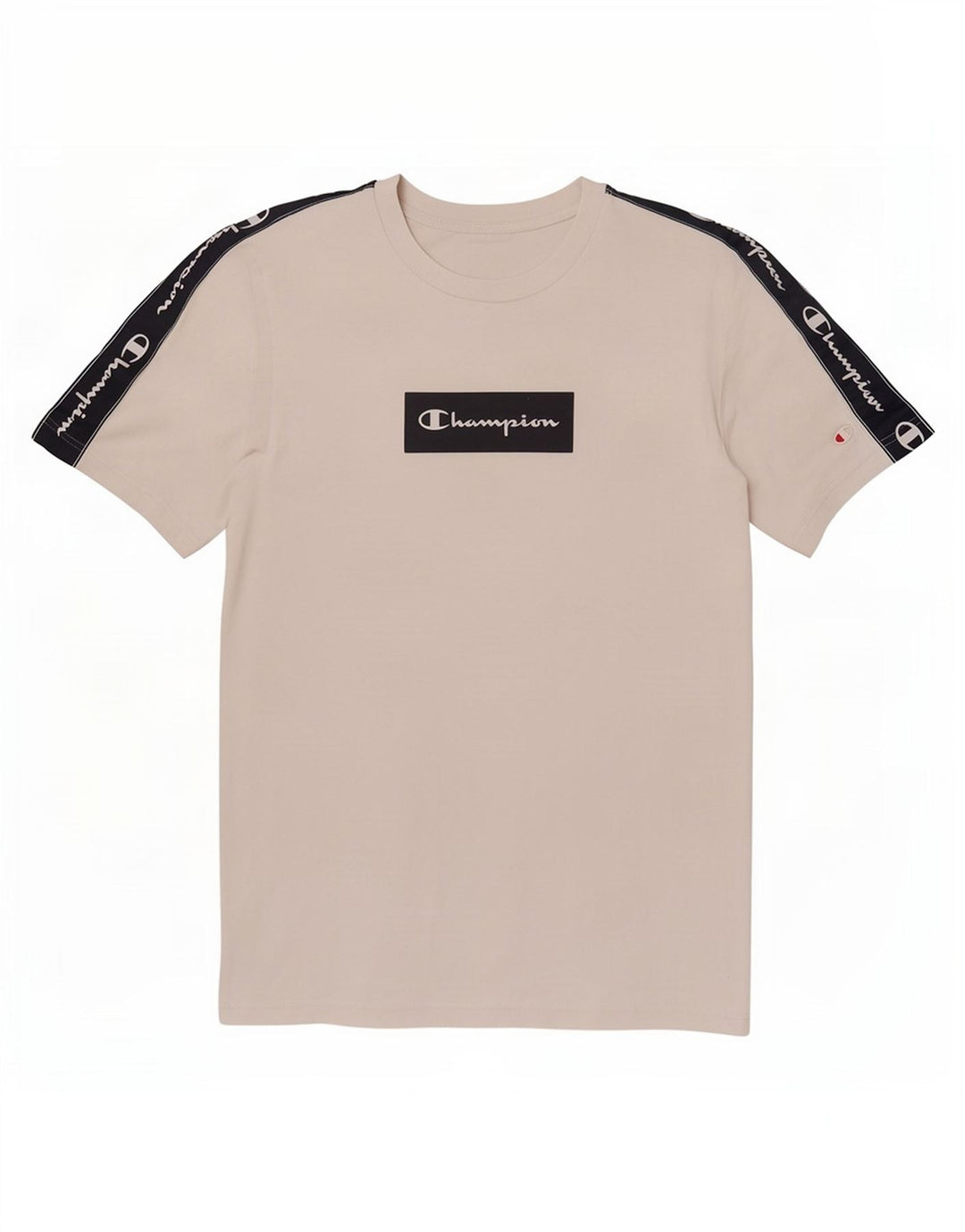 Champion Herren Grafik-T-Shirt-Oberteil aus mittelweißer Colourblock-Baumwolle