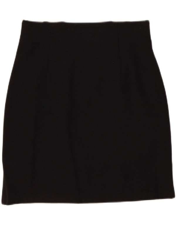 Marks & Spencer Damen Minirock UK 12 Medium W30 Schwarze Viskose