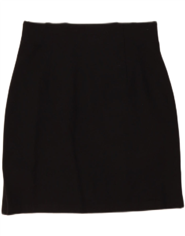 Marks & Spencer Damen Minirock UK 12 Medium W30 Schwarze Viskose
