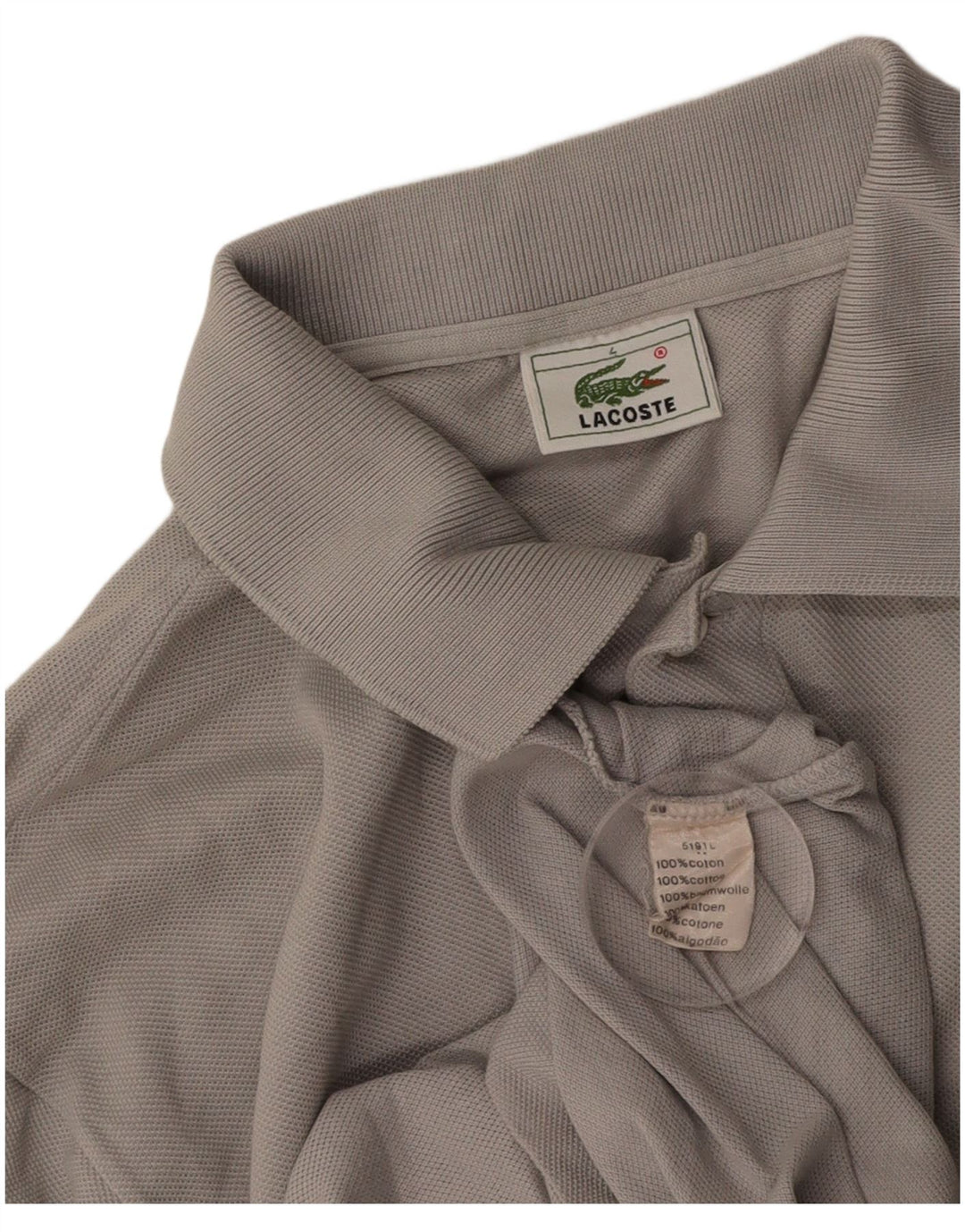 LACOSTE Herren-Poloshirt, Größe 4, mittelgraue Baumwolle
