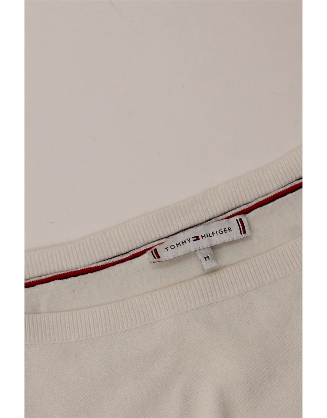 TOMMY HILFIGER Damen-Pullover mit U-Boot-Ausschnitt, Gr. 14, Mittelweiß