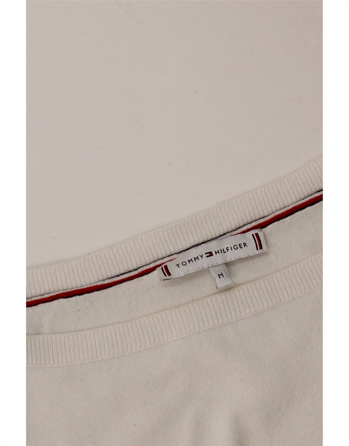 TOMMY HILFIGER Damen-Pullover mit U-Boot-Ausschnitt, Gr. 14, Mittelweiß