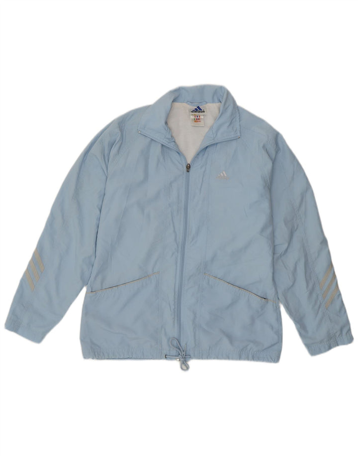 Adidas Damen Regenjacke UK 10 Small Blau Polyester