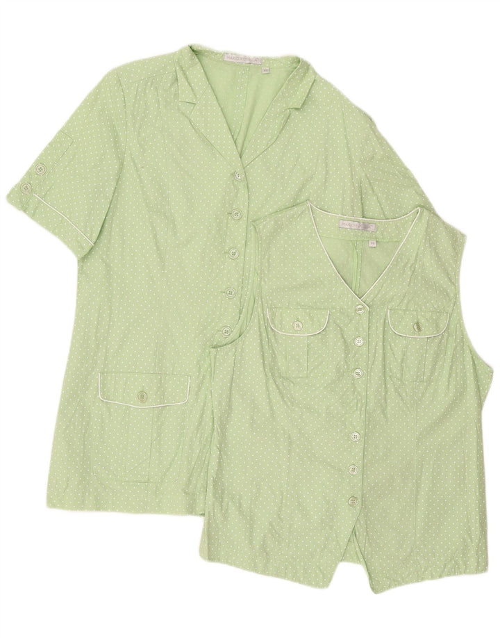 Mario Rosella 2-teiliges Damen-Set, EU 40, mittelgrün gepunktete Baumwolle