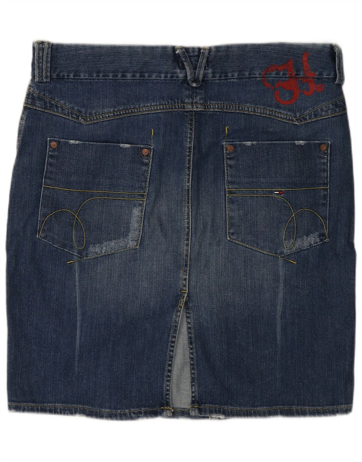 Tommy Hilfiger Damen-Jeansrock, Größe L, W36, Blau, Baumwolle