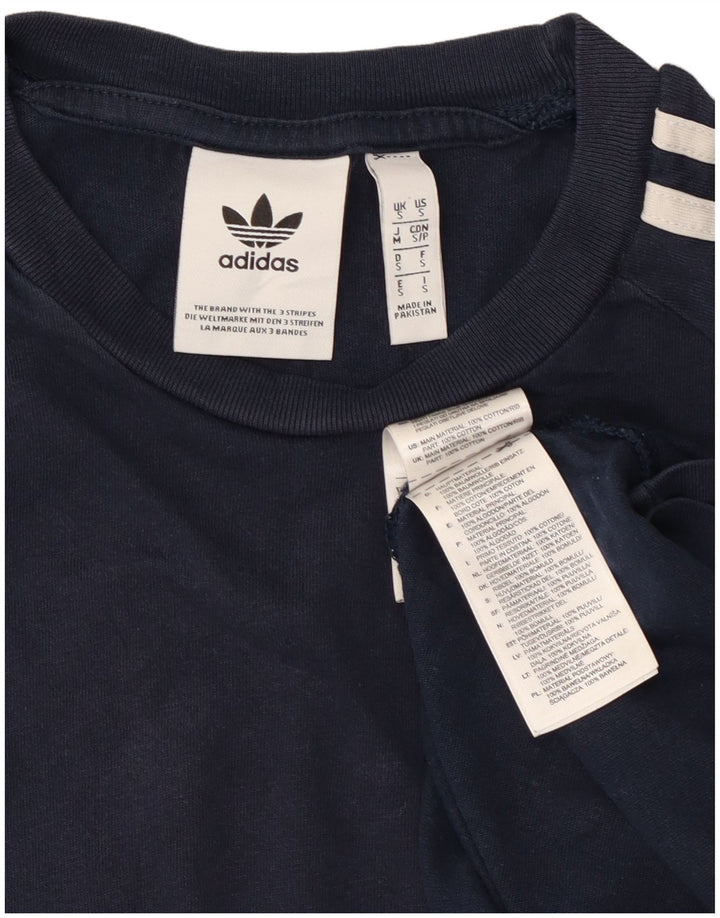 Adidas Herren T-Shirt Top Small Marineblau Baumwolle