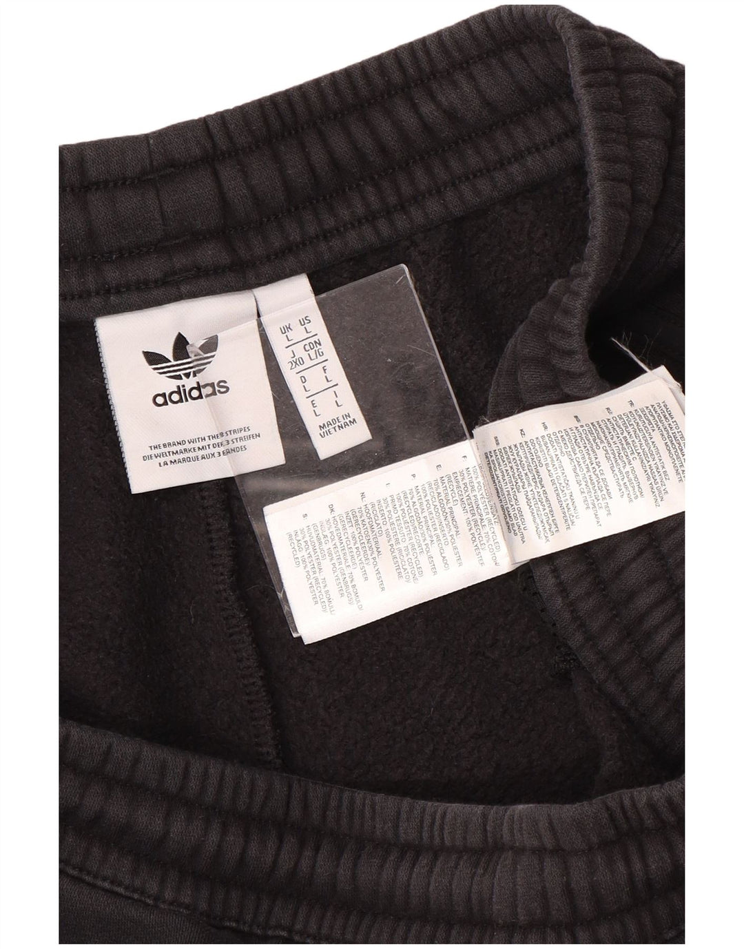 ADIDAS Herren-Trainingshose, Jogginghose, groß, schwarze Farbblock-Baumwolle