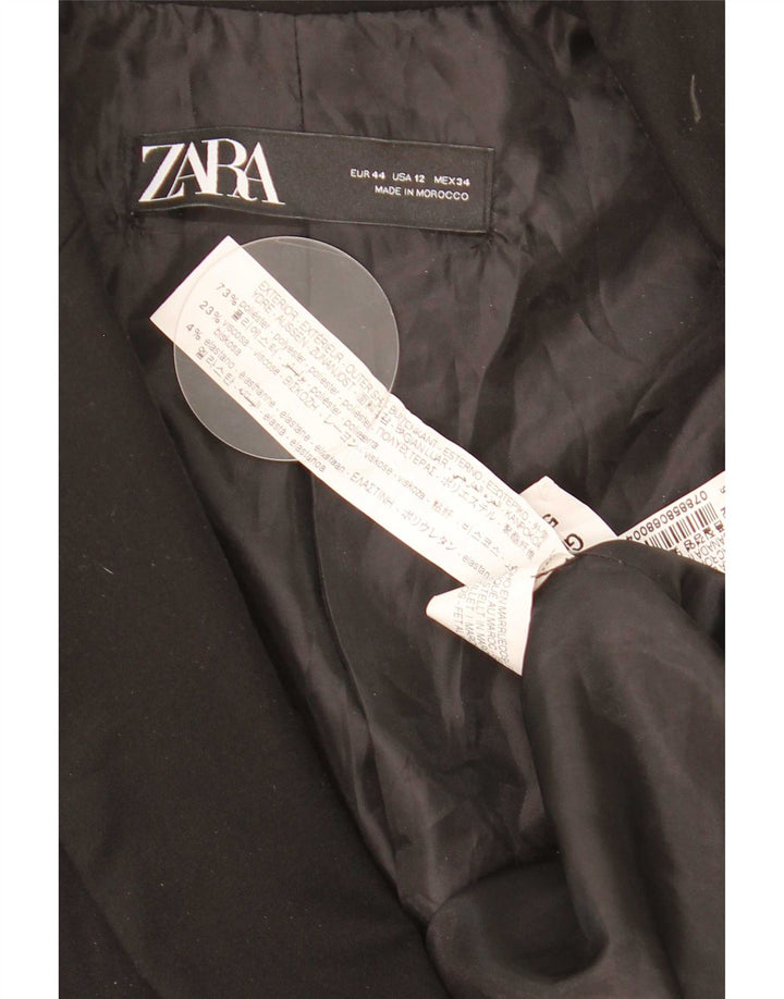 Zara Damen 1-Knopf-Blazerjacke EU 44 XL Schwarz Polyester