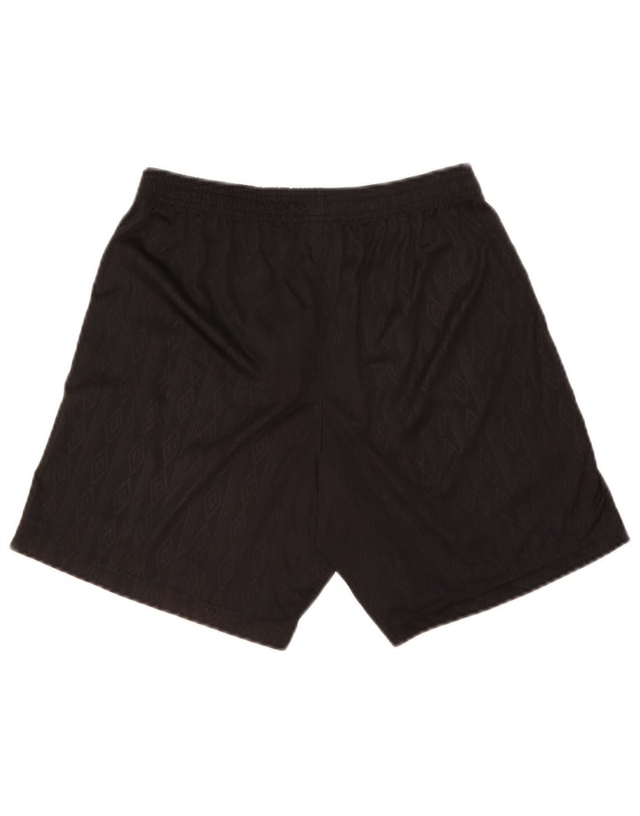 Umbro Herren-Sportshorts, Größe S, schwarzes Argyle/Diamant-Polyester