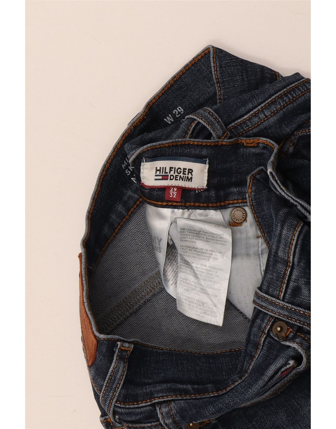 TOMMY HILFIGER Damen Mid Rise Skinny Jeans W29 L32 Blaue Baumwolle