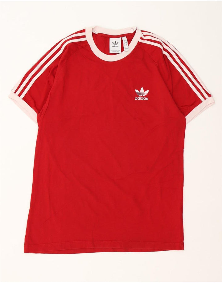 Adidas Herren T-Shirt Top Große rote Baumwolle
