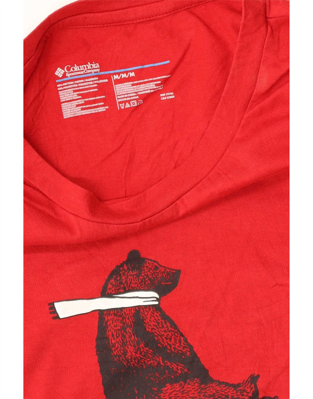 Columbia Herren-T-Shirt mit Grafik, mittelrote Baumwolle