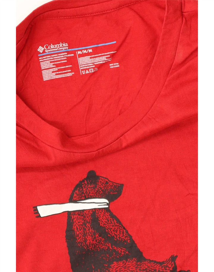 Columbia Herren-T-Shirt mit Grafik, mittelrote Baumwolle