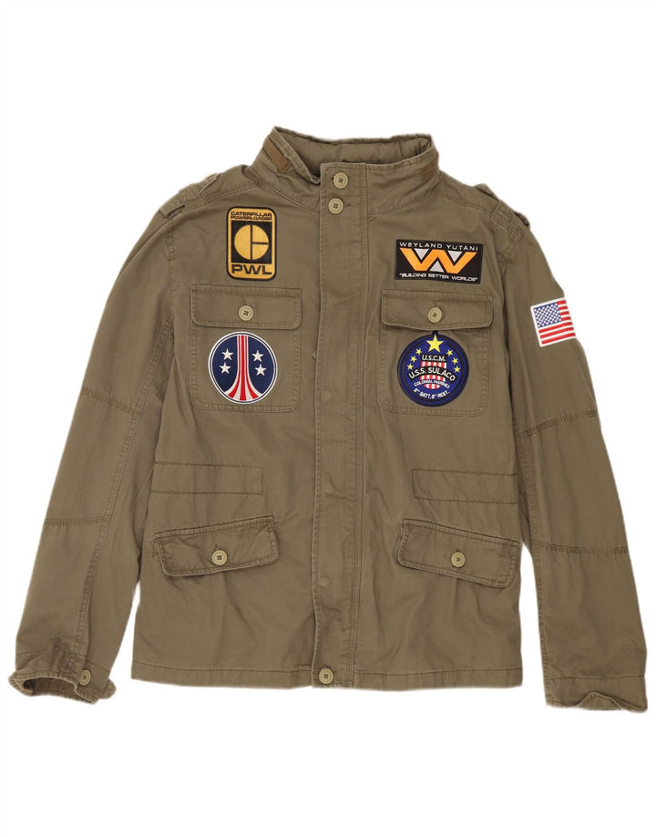 Brandit Herren-Militärjacke mit Grafik, UK 38, mittlere Khaki-Baumwolle