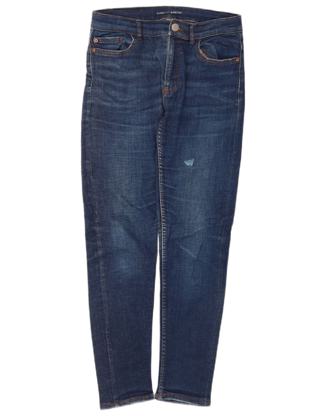Zara Damen Röhrenjeans W28 L26 Blau