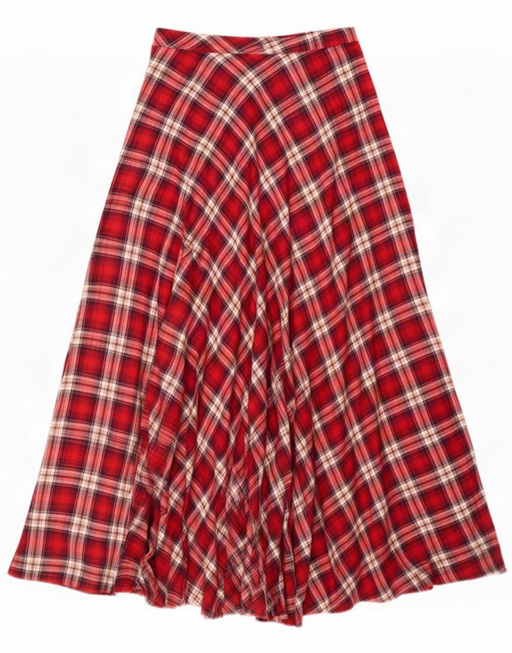 Carrera Damen Midirock Medium W40 Rot karierte Baumwolle
