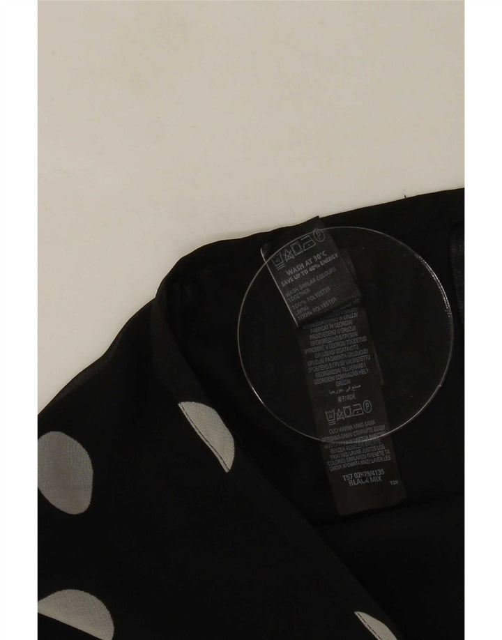 Marks & Spencer Damen A-Linienrock UK 12 Medium W30 Schwarz gepunktet