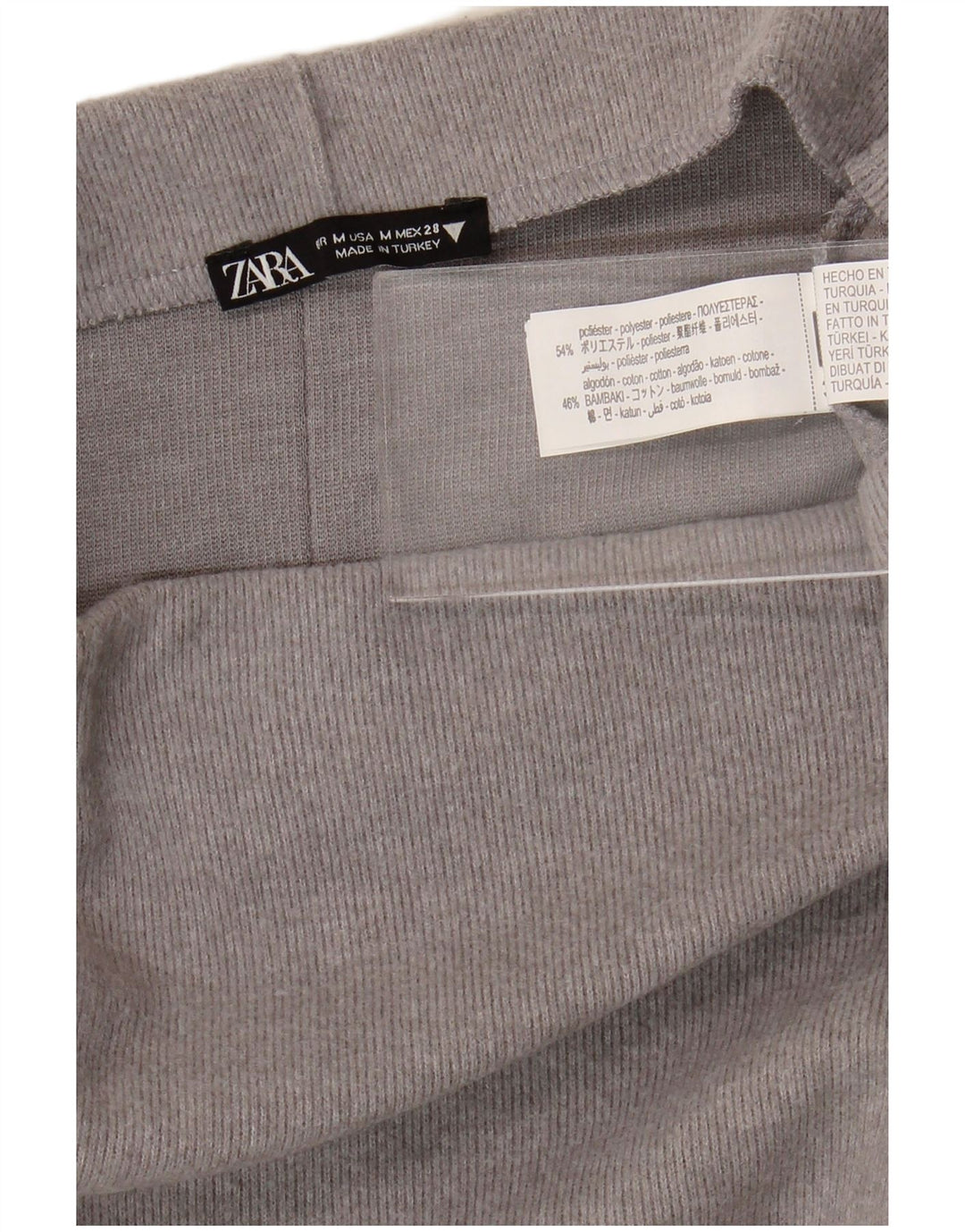 Zara Damen Midirock mit hoher Taille, mittelgroß, W28, grau, Polyester