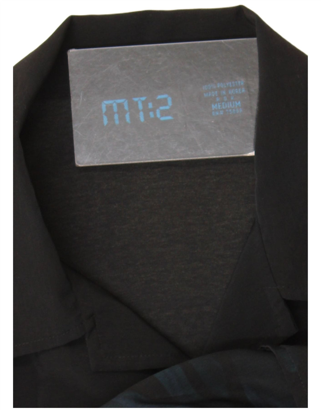 Vintage Herren-Kurzarmhemd mit abstraktem Muster, Mittelschwarzes Polyester