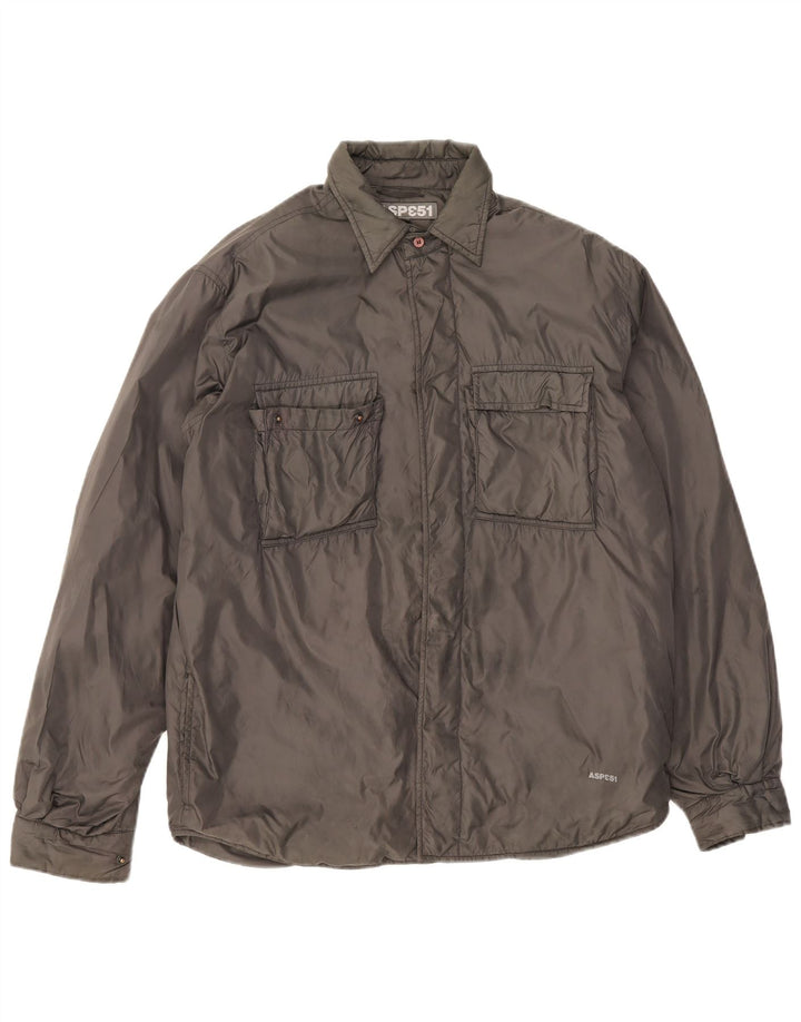 Aspesi Herren Utility Jacke UK 40 Large Grau Polyamid