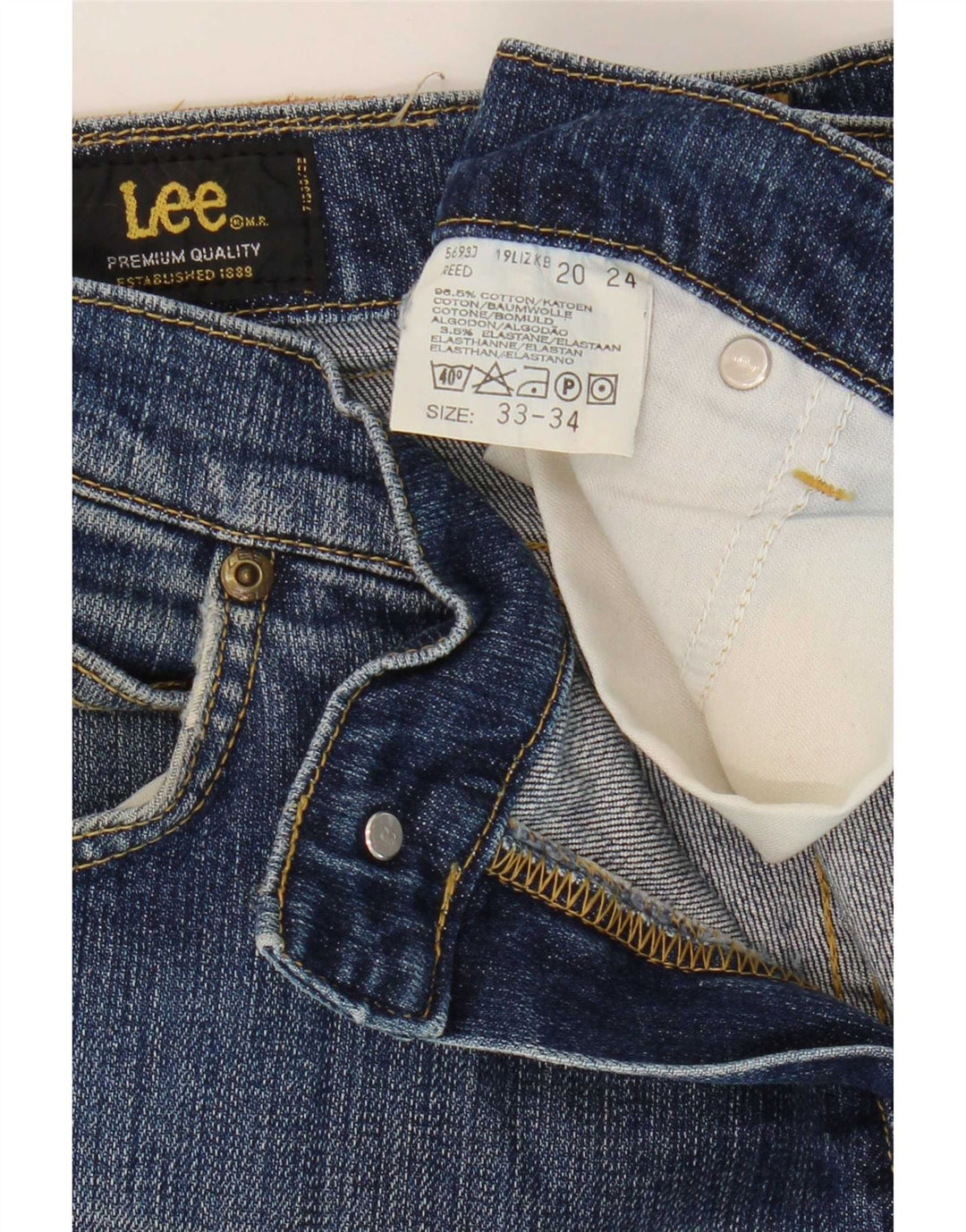 Lee Damen REED Bootcut Jeans W33 L34 Blaue Baumwolle