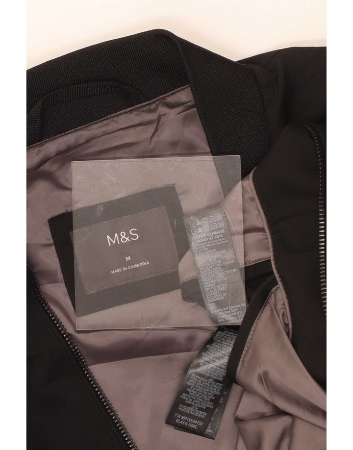 Marks & Spencer Herren Bomberjacke UK 38 Mittelschwarzes Polyester