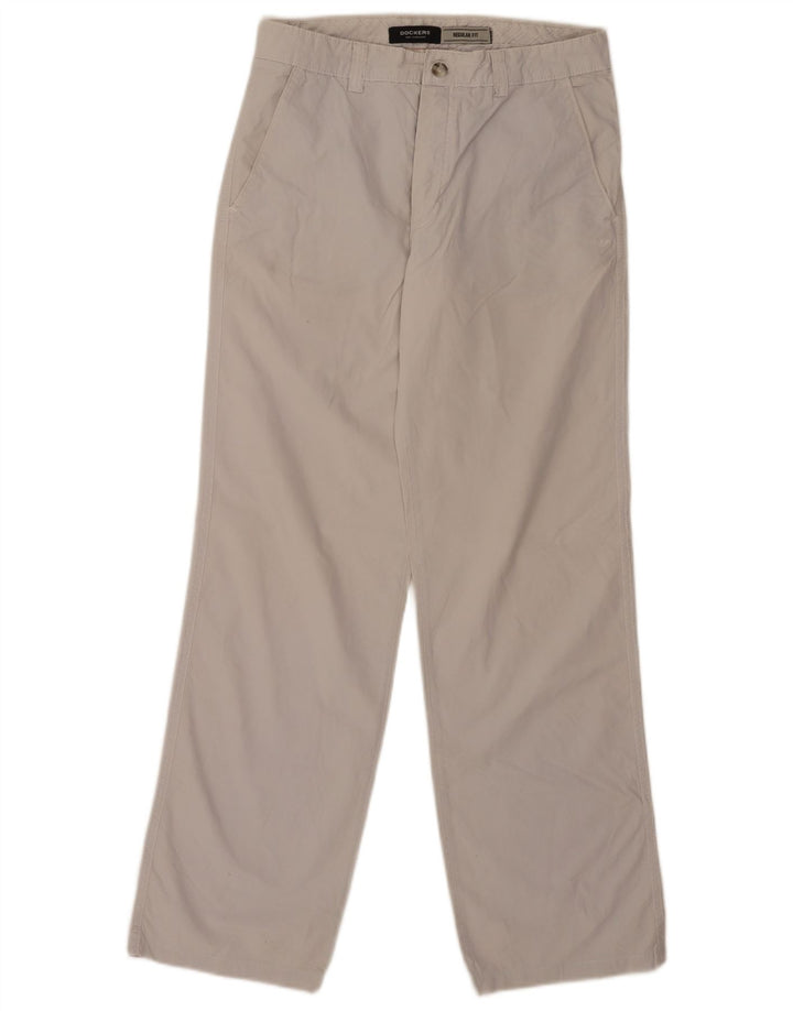 Dockers Herren-Chinohose mit normaler Passform, W31 L32, graue Baumwolle